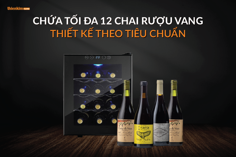 Chứa tối đa 12 chai rượu vang thiết kế theo tiêu chuẩn Tủ rượu mini Hafele 539.15.060